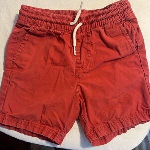 Toddler red shorts with functional drawstring